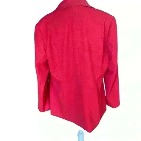 Coldwater Creek Women’s Single Breasted Blazer Size 16 Red Textured Classic Work - Picture 3 of 11